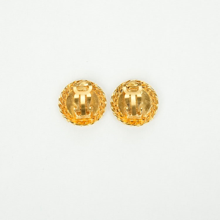 CHANEL Gold Button Statement Earrings OS 13191434