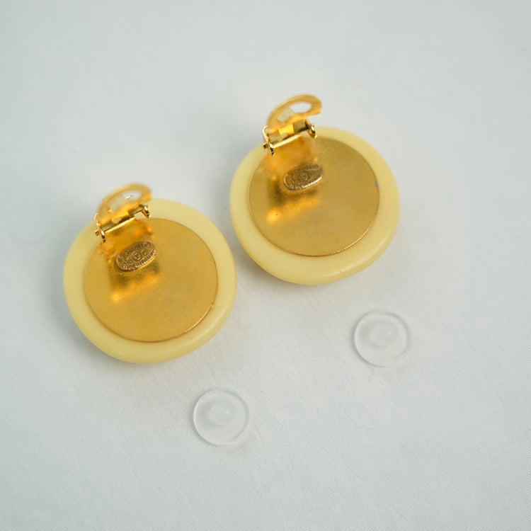 CHANEL Coco Mark Earrings Ivory Earrings