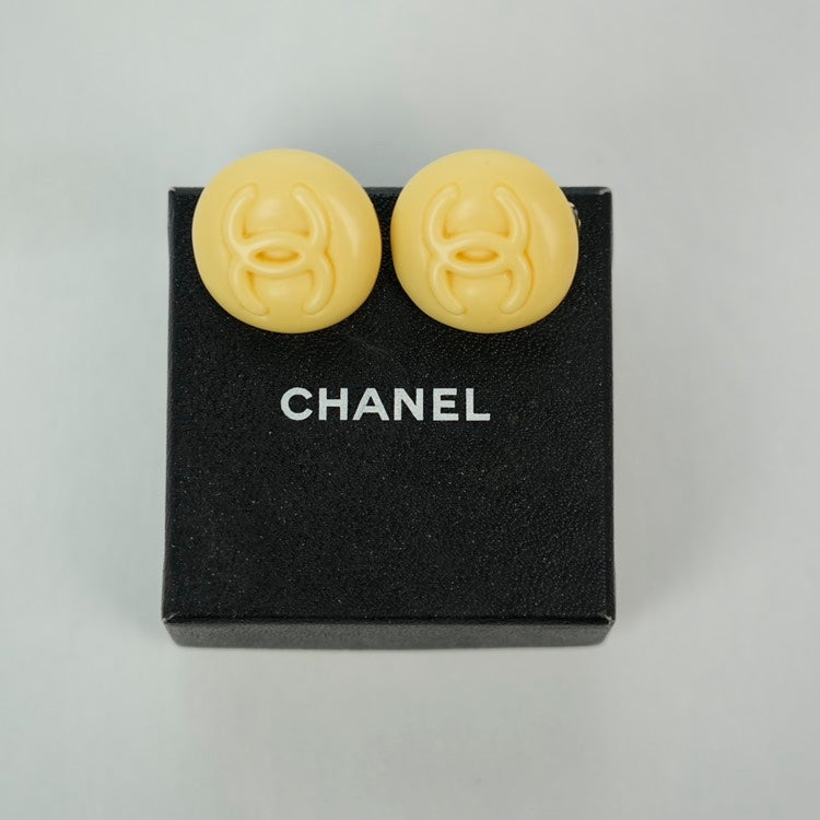 CHANEL Coco Mark Earrings Ivory Earrings