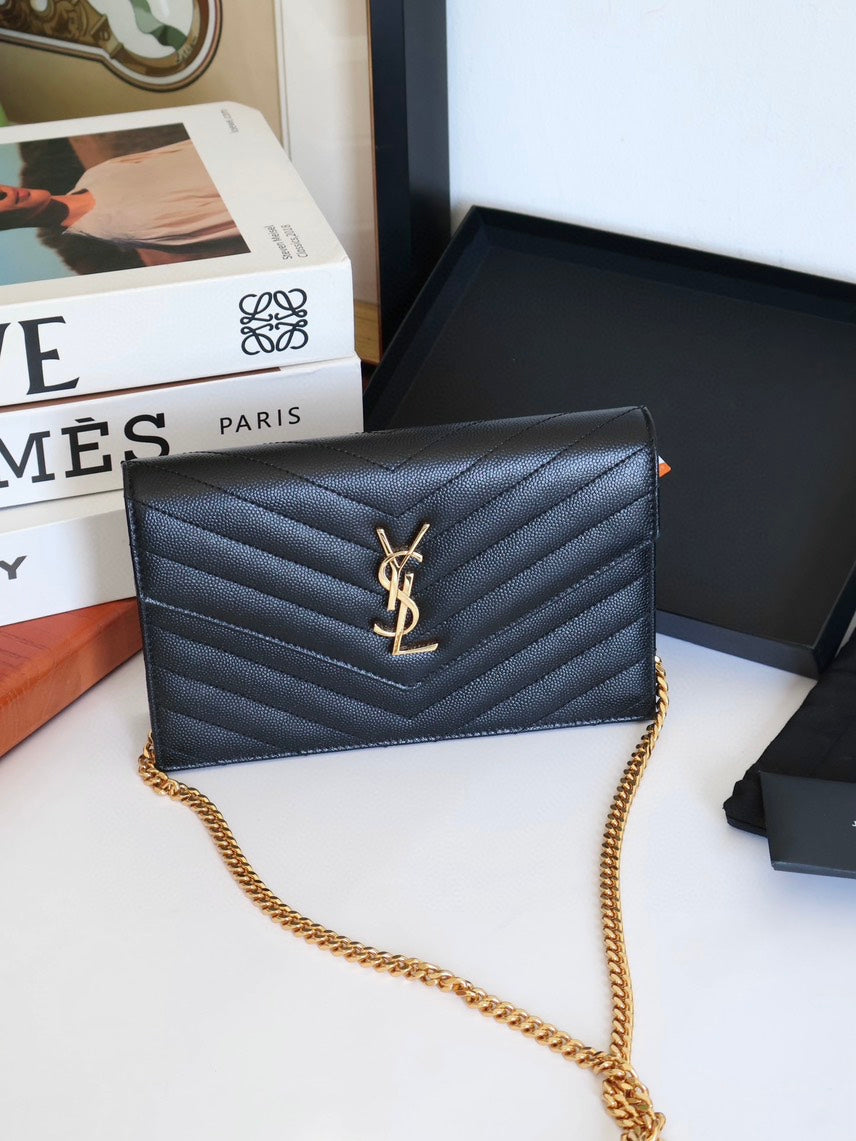 Saint Laurent Kate Chain Bag in Black Leather - Preloved YSL Shoulder Bag #9C