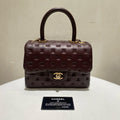 Chanel Top Handle Bag in Wine Color Leather - PM Size
