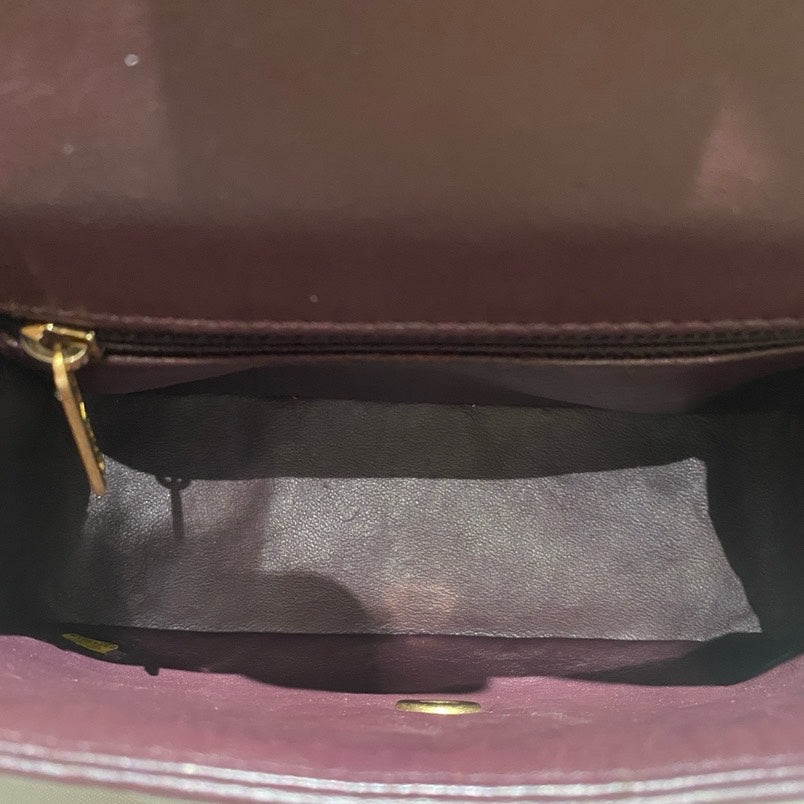 Chanel Top Handle Bag in Wine Color Leather - PM Size