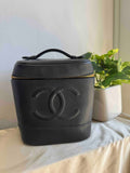 Chanel Van Bag Black Leather Top Handle Bag