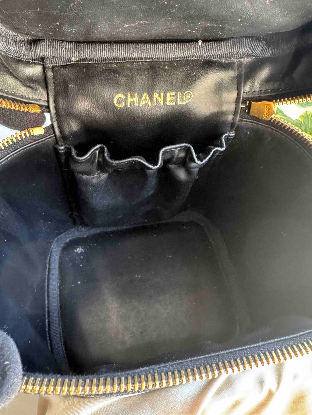 Chanel Van Bag Black Leather Top Handle Bag