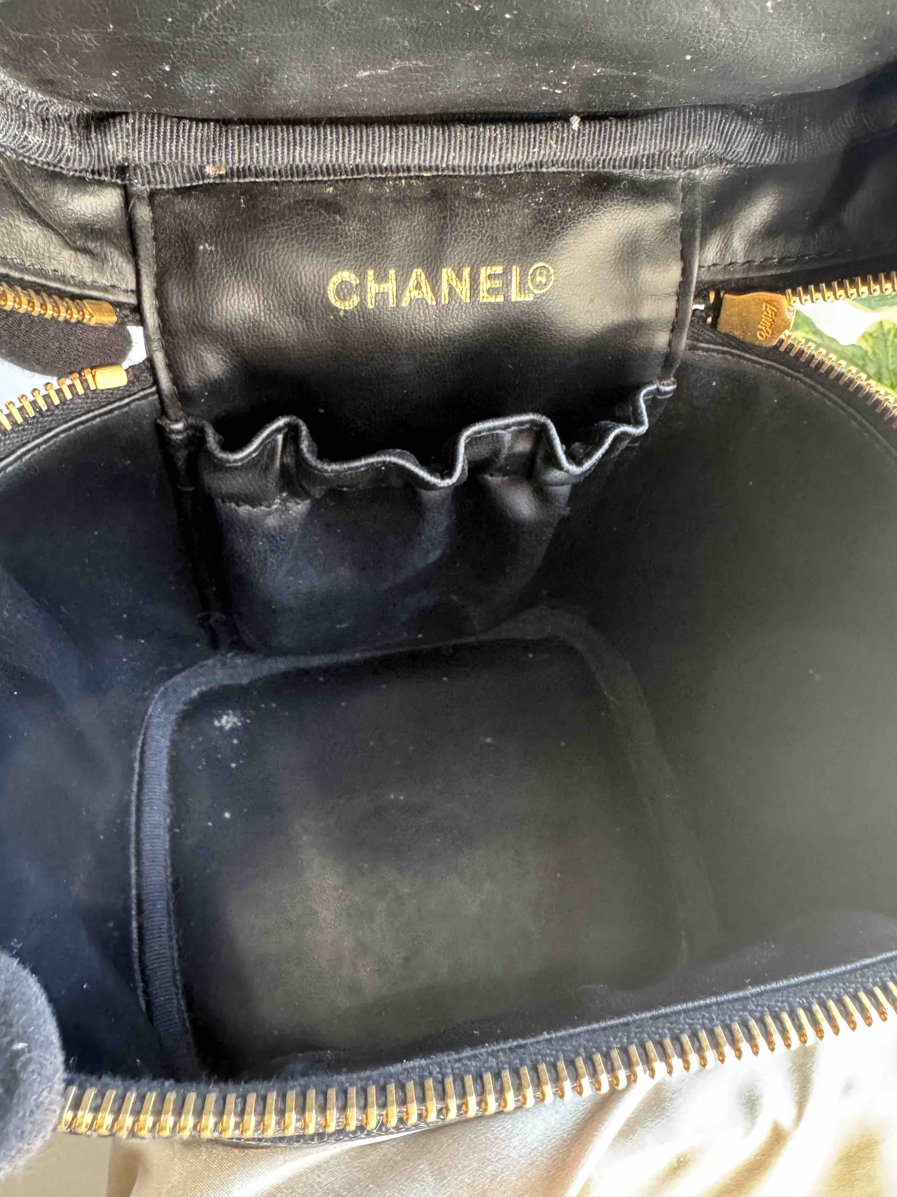 Chanel Van Bag Black Leather Top Handle Bag