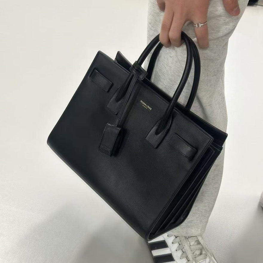 Preloved Saint Laurent Sac De Jour Black Leather Top Handle Bag
