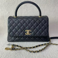 Chanel Coco Handle Bag H5012502 Black Quilted Leather Top Handle Bag