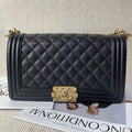 Preloved Chanel Leboy Bag Black Quilted Crossbody
