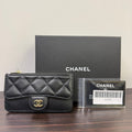 Chanel Caviar Leather Card Case Series 31 Black Wallet