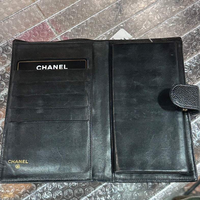 Chanel Classic Black Leather Wallet - Pre-loved Designer Handbag