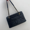 Chanel Preloved CC Timeless Black Caviar Leather Tote Bag