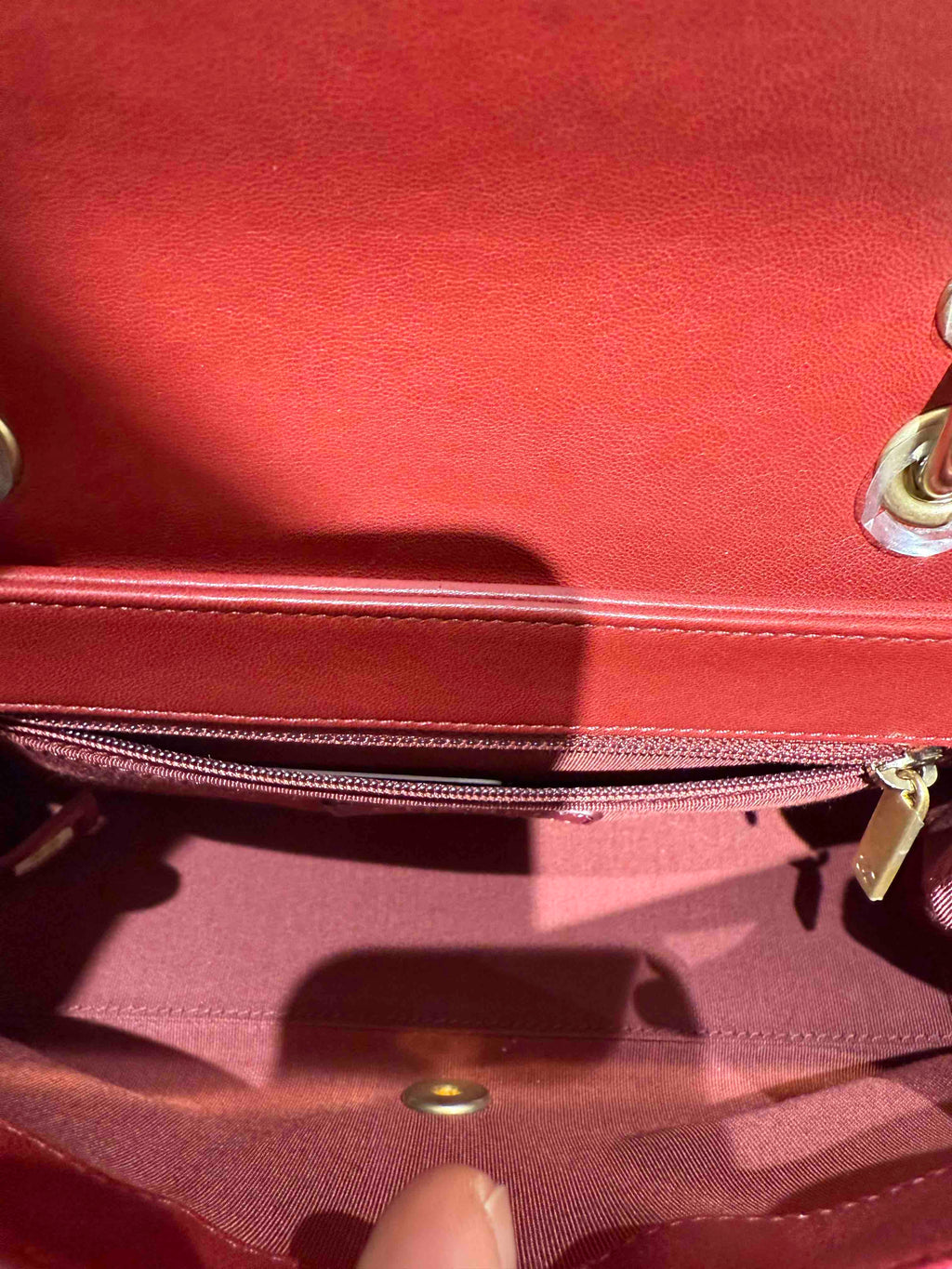 Preloved Chanel 2017 Red Top Handle Flap Bag