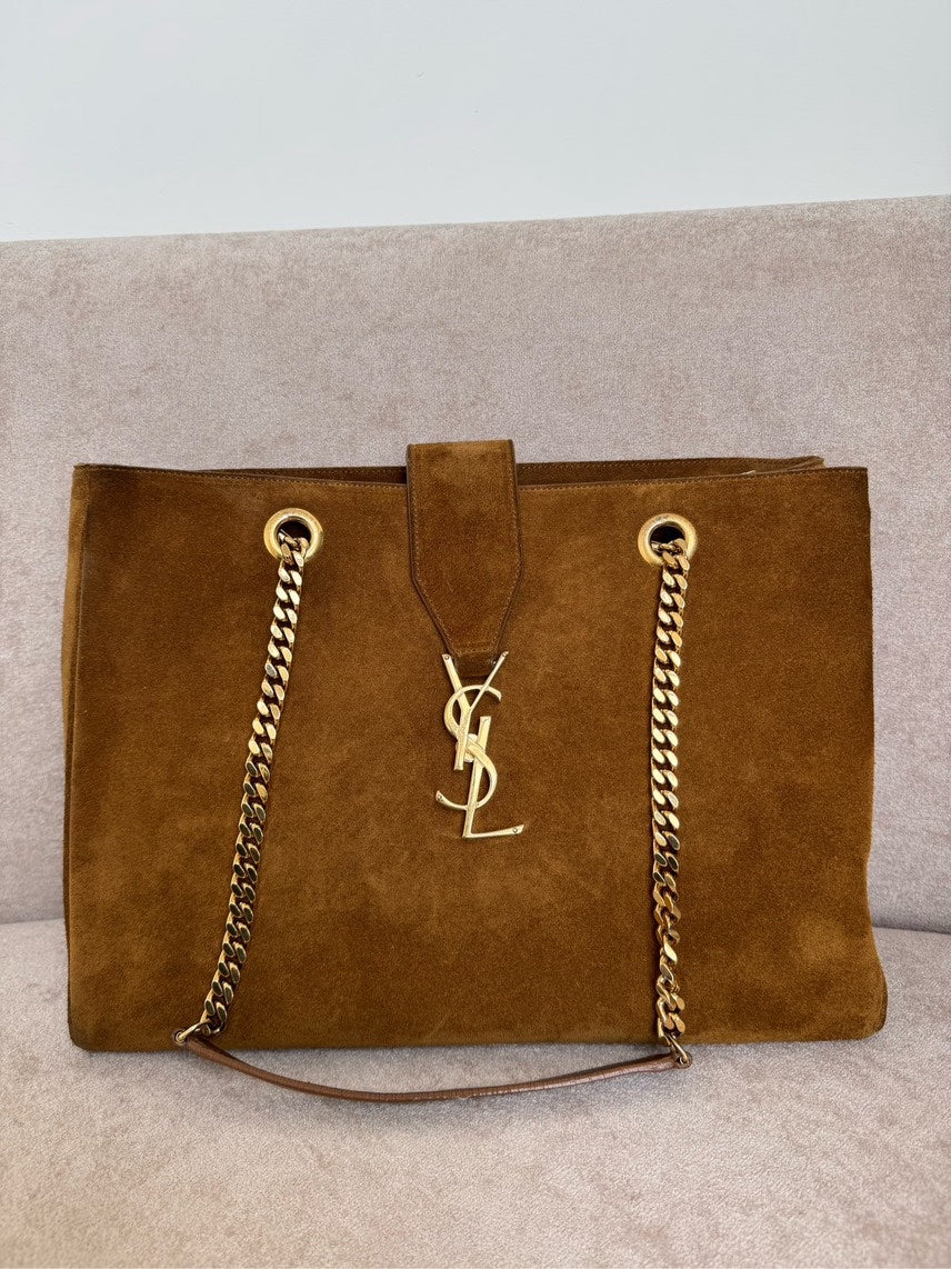 Preloved YSL Suede Brown Shoulder Bag