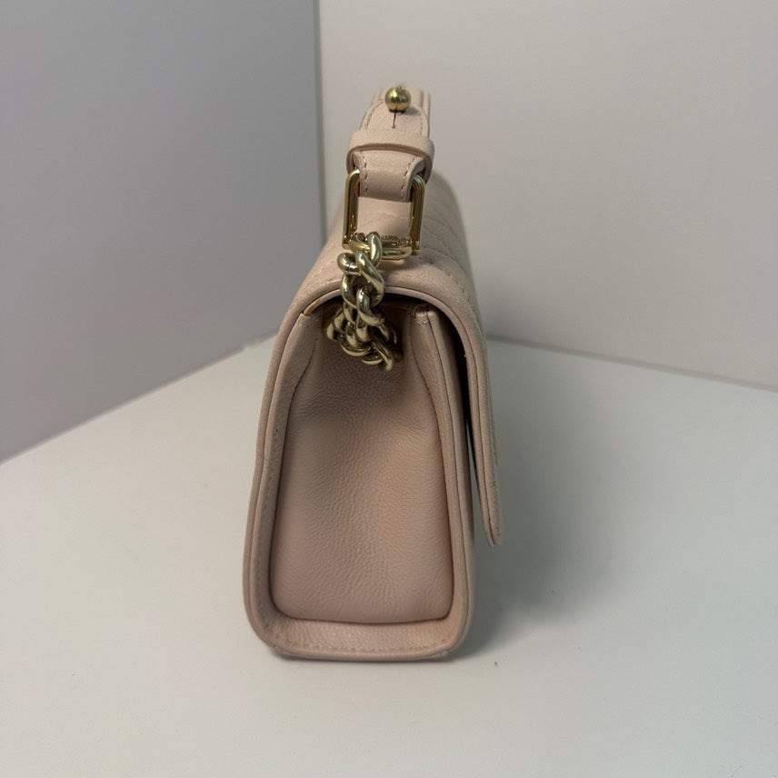 Chanel Preloved Flap Bag with Handle in Beige Leather ÃƒÂ¢Ã¢â€šÂ¬Ã¢â‚¬Ëœ Top Handle Bag