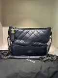 Pre-loved CHANEL Gabrielle Black Leather Shoulder Bag