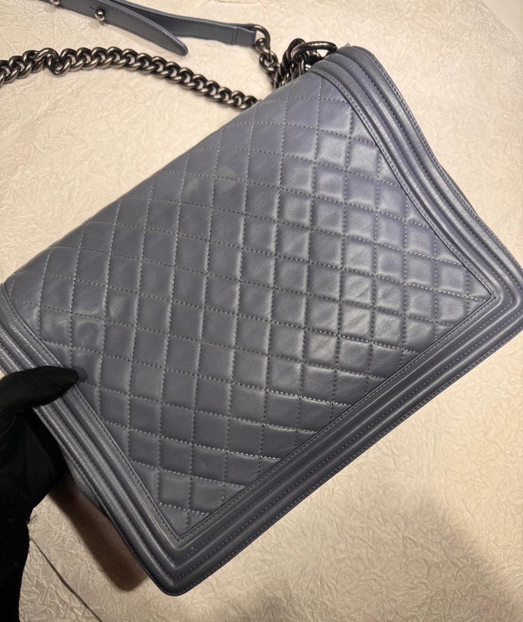Chanel Le Boy XXL Haze Blue Lambskin Shoulder Bag