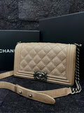 Chanel Vintage Limited Design LeBoy Medium Flap Bag Beige Shoulder Bag