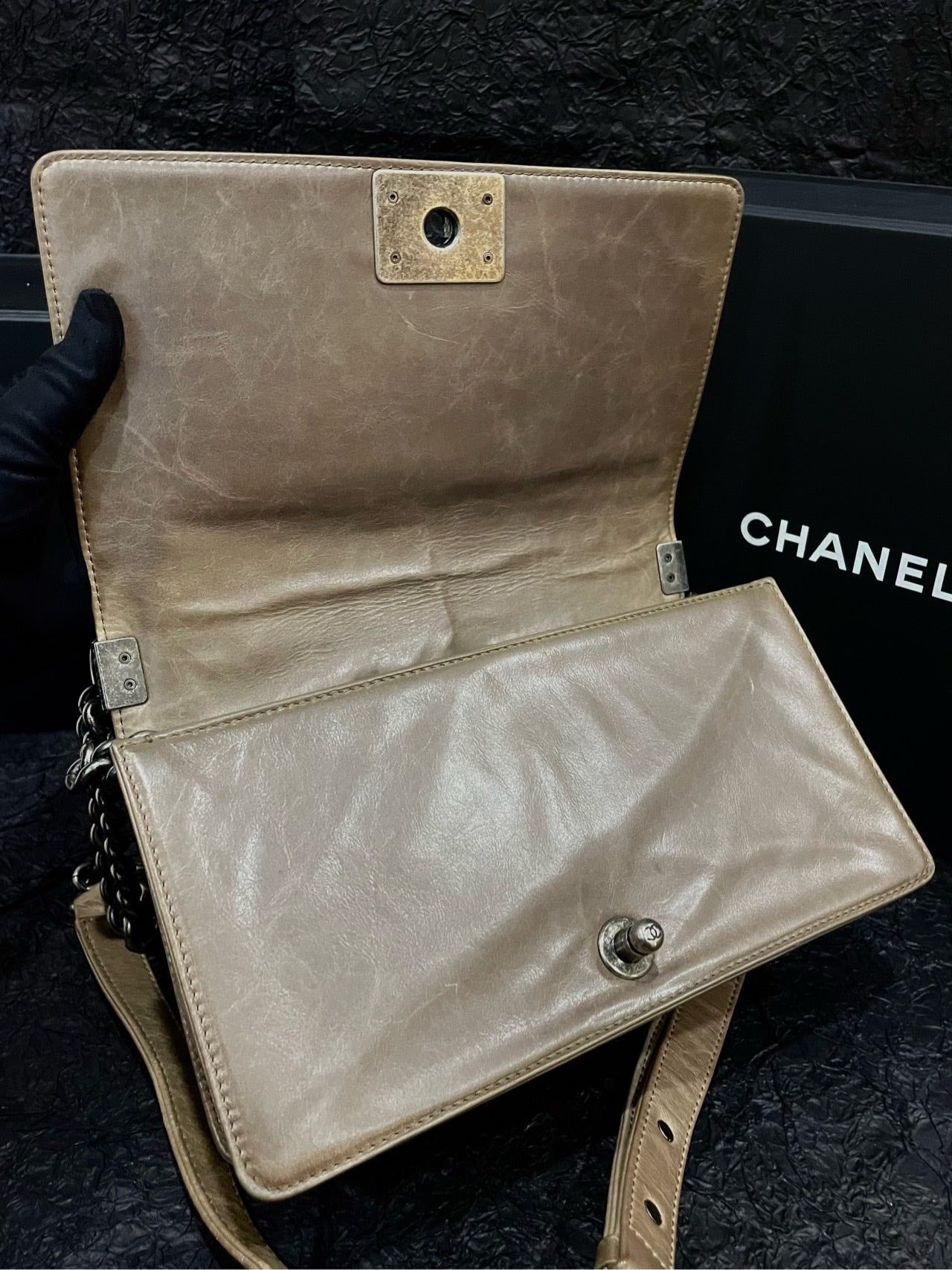 Chanel Vintage Limited Design LeBoy Medium Flap Bag Beige Shoulder Bag