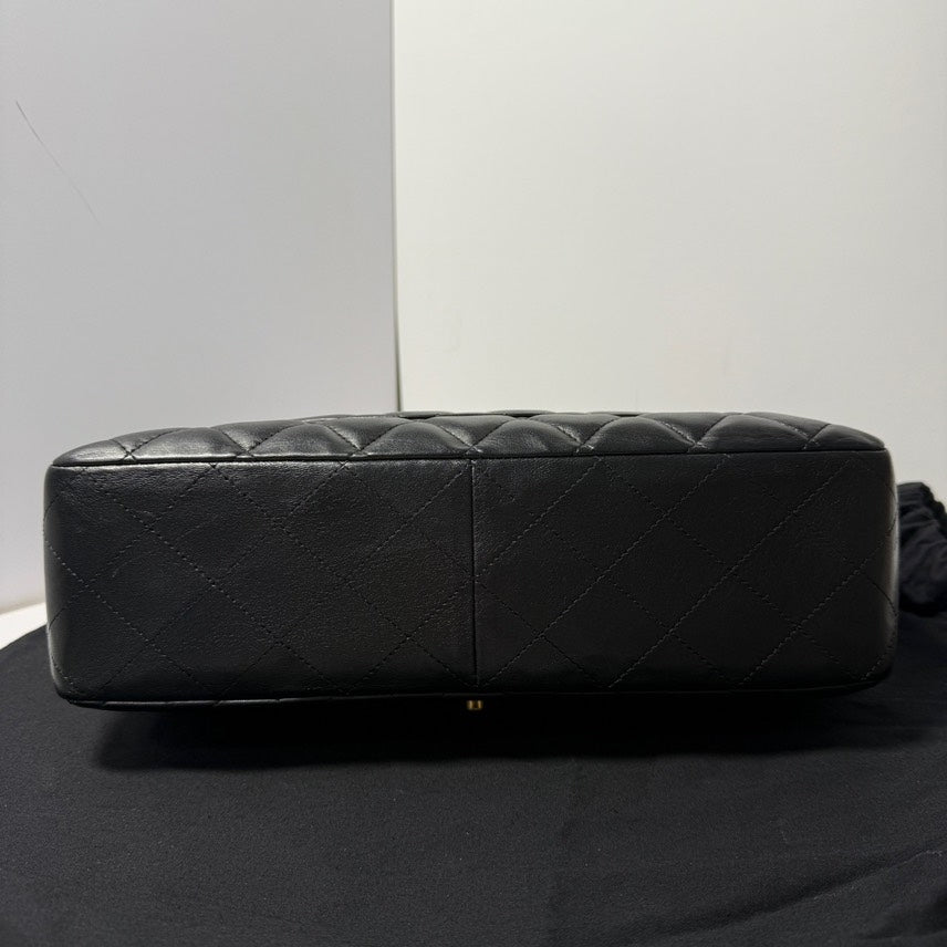 Chanel Jumbo Lambskin Single Flap Black Shoulder Bag