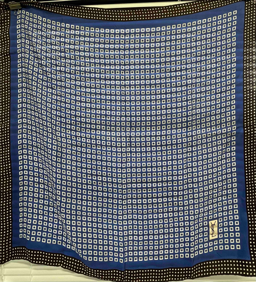 Saint Laurent JW911 Scarf in Blue Scarf 76cm x 77cm