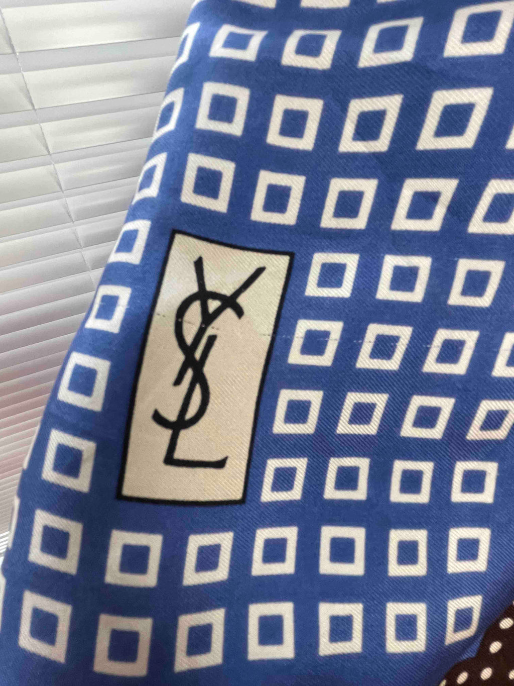 Saint Laurent JW911 Scarf in Blue Scarf 76cm x 77cm