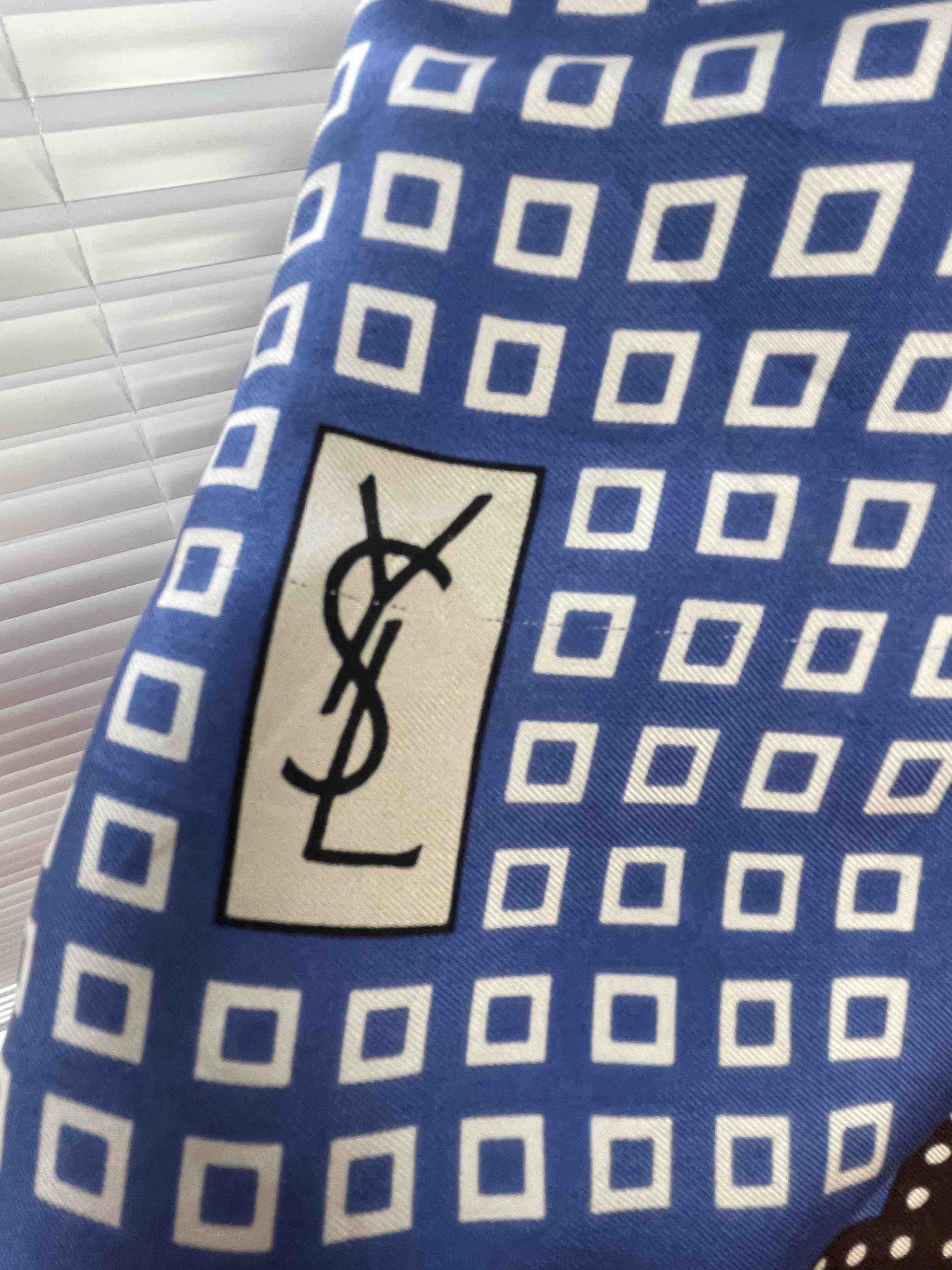 Saint Laurent JW911 Scarf in Blue Scarf 76cm x 77cm