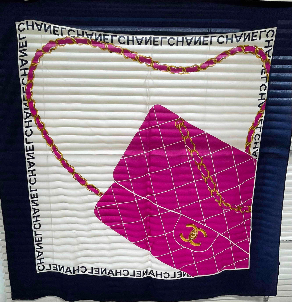 Chanel CF Bag Scarf JY358 R Pink Scarf