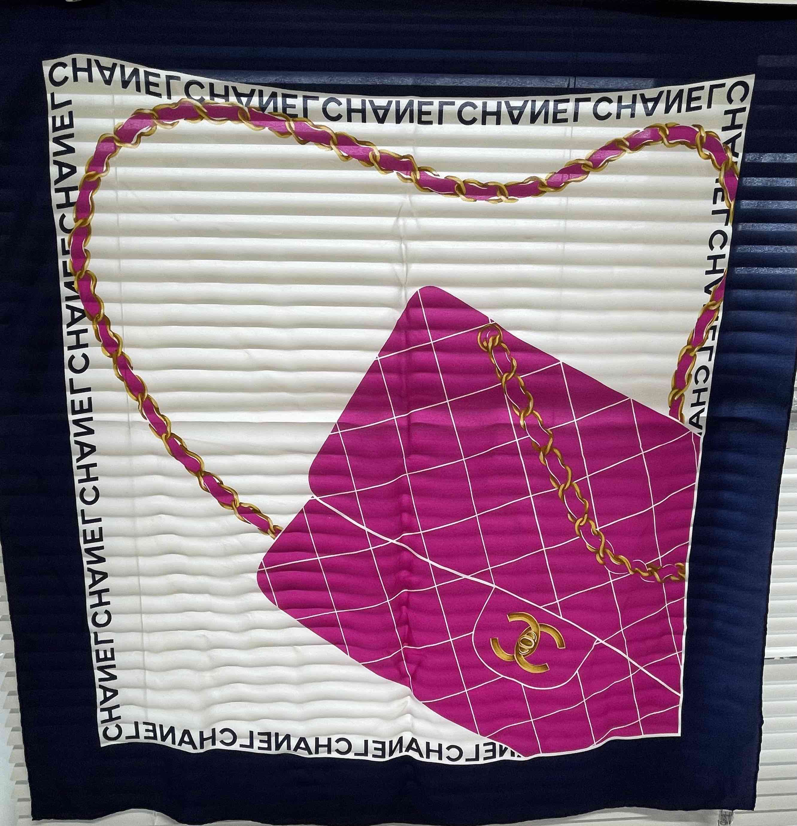 Chanel CF Bag Scarf JY358 R Pink Scarf