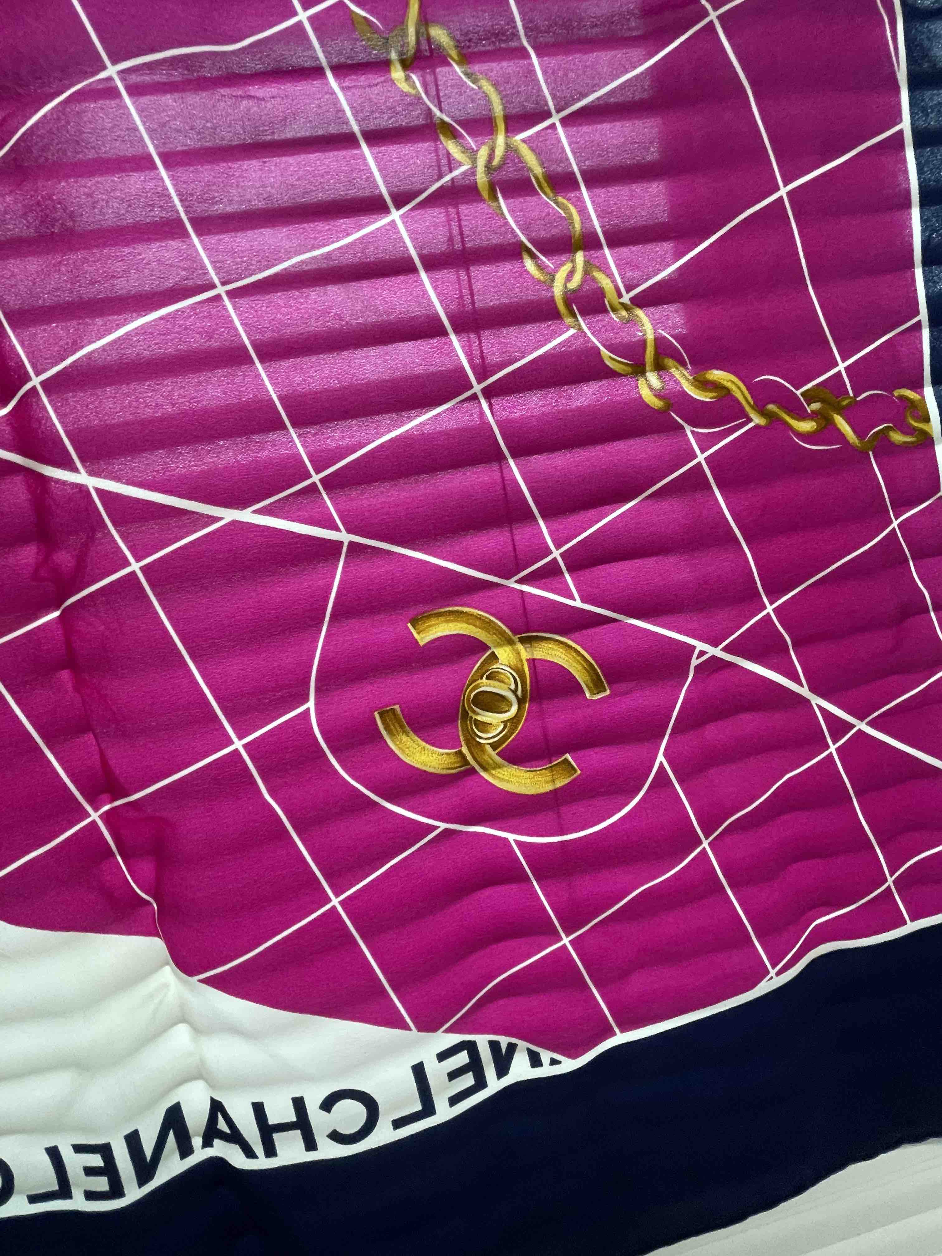 Chanel CF Bag Scarf JY358 R Pink Scarf