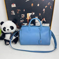 Saint Laurent Pre-Loved Two-Way Bag in Blue Leather - 12154952