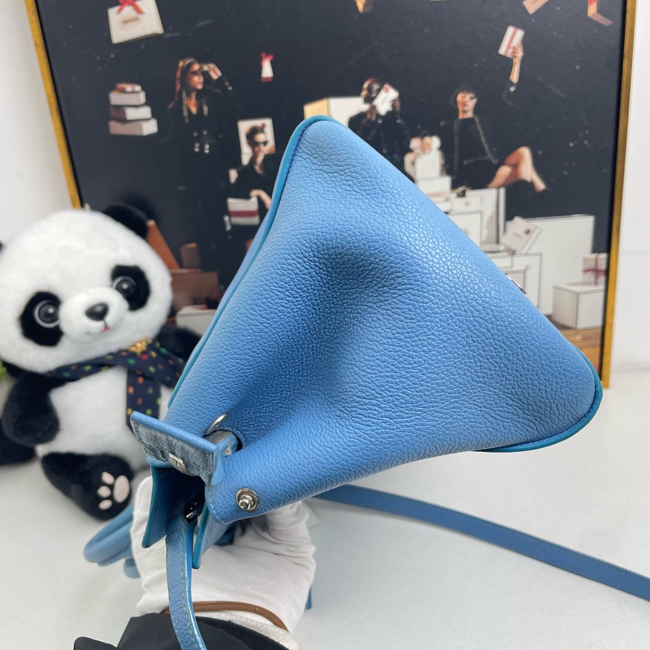 Saint Laurent Pre-Loved Two-Way Bag in Blue Leather - 12154952