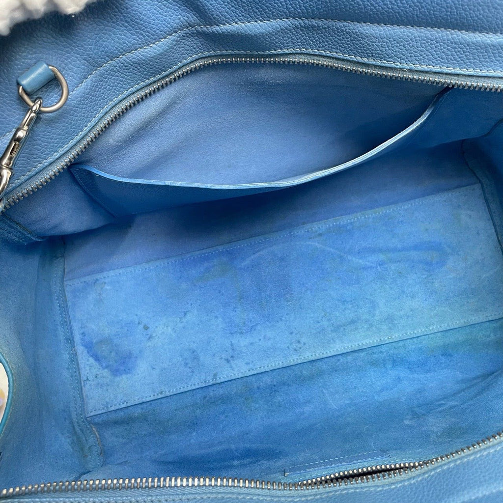 Saint Laurent Pre-Loved Two-Way Bag in Blue Leather - 12154952