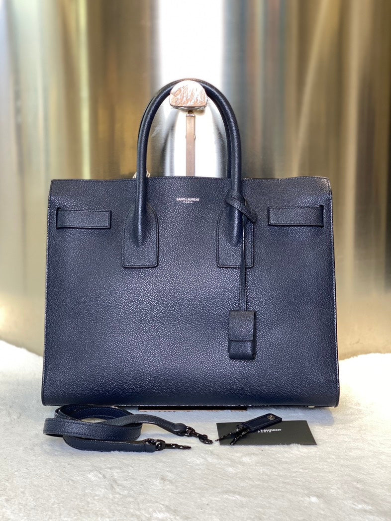 Preloved Saint Laurent Sac De Jour Black Leather Tote Bag
