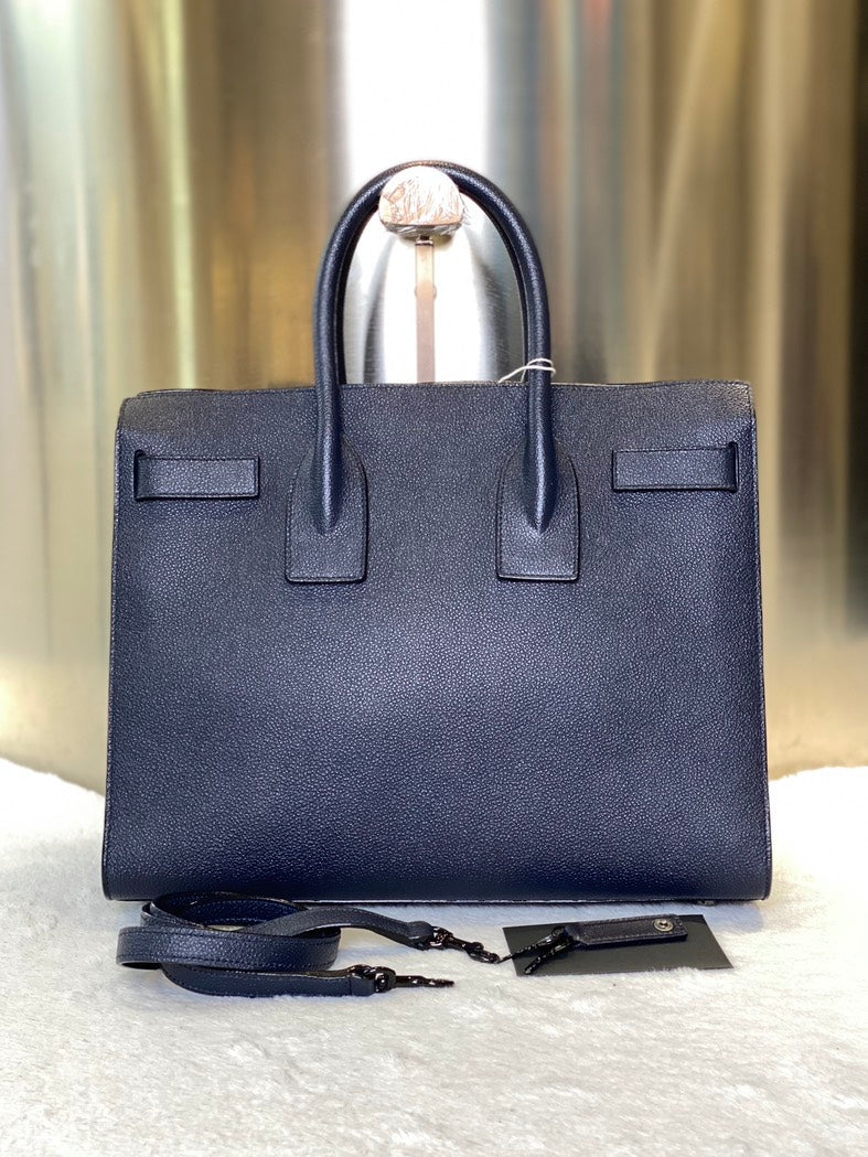 Preloved Saint Laurent Sac De Jour Black Leather Tote Bag