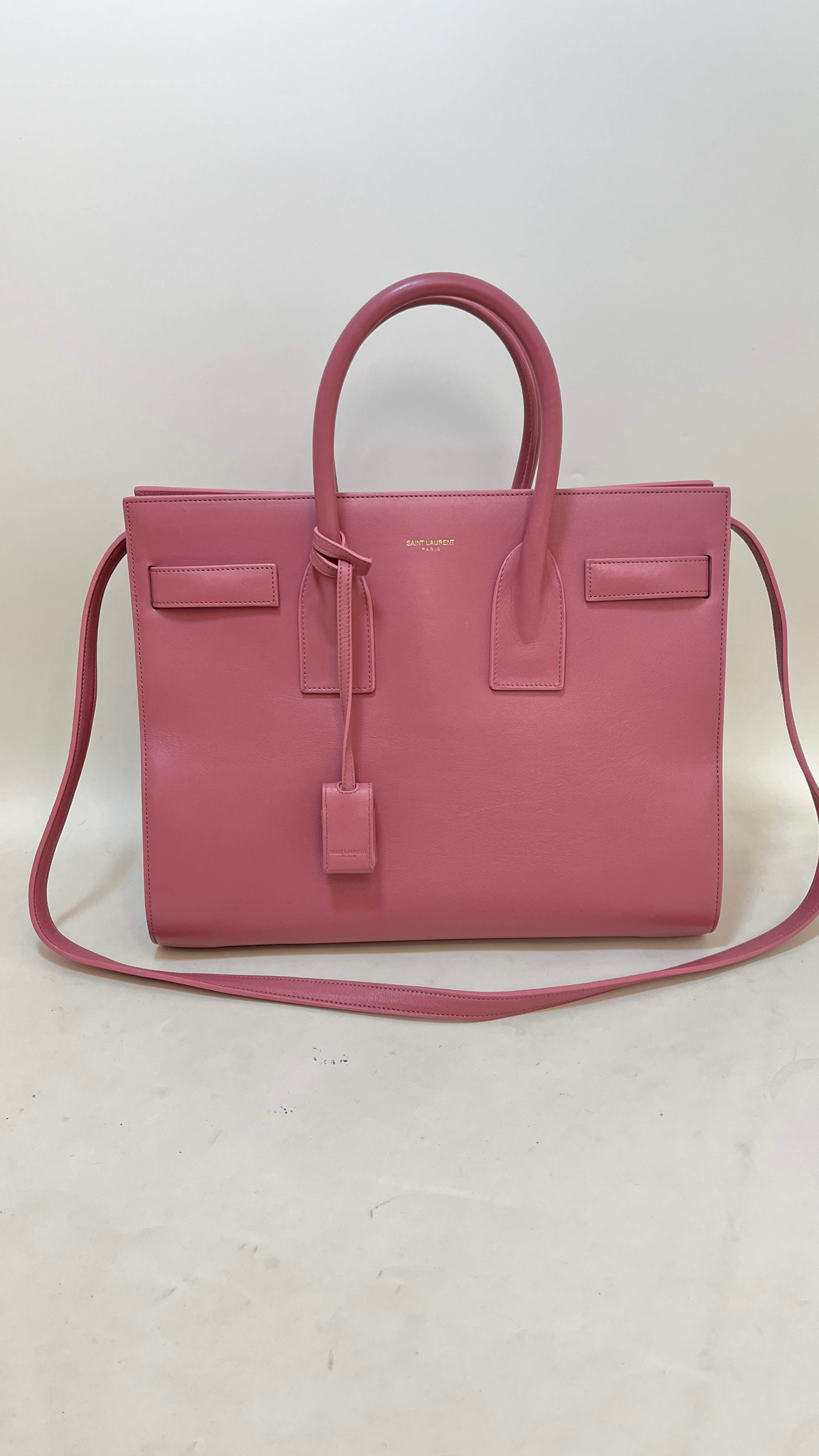 Saint Laurent Classic Sac De Jour Pink Leather Tote Bag