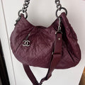 Preloved Chanel Burgundy Leather 2way Chain Shoulder Bag AF668