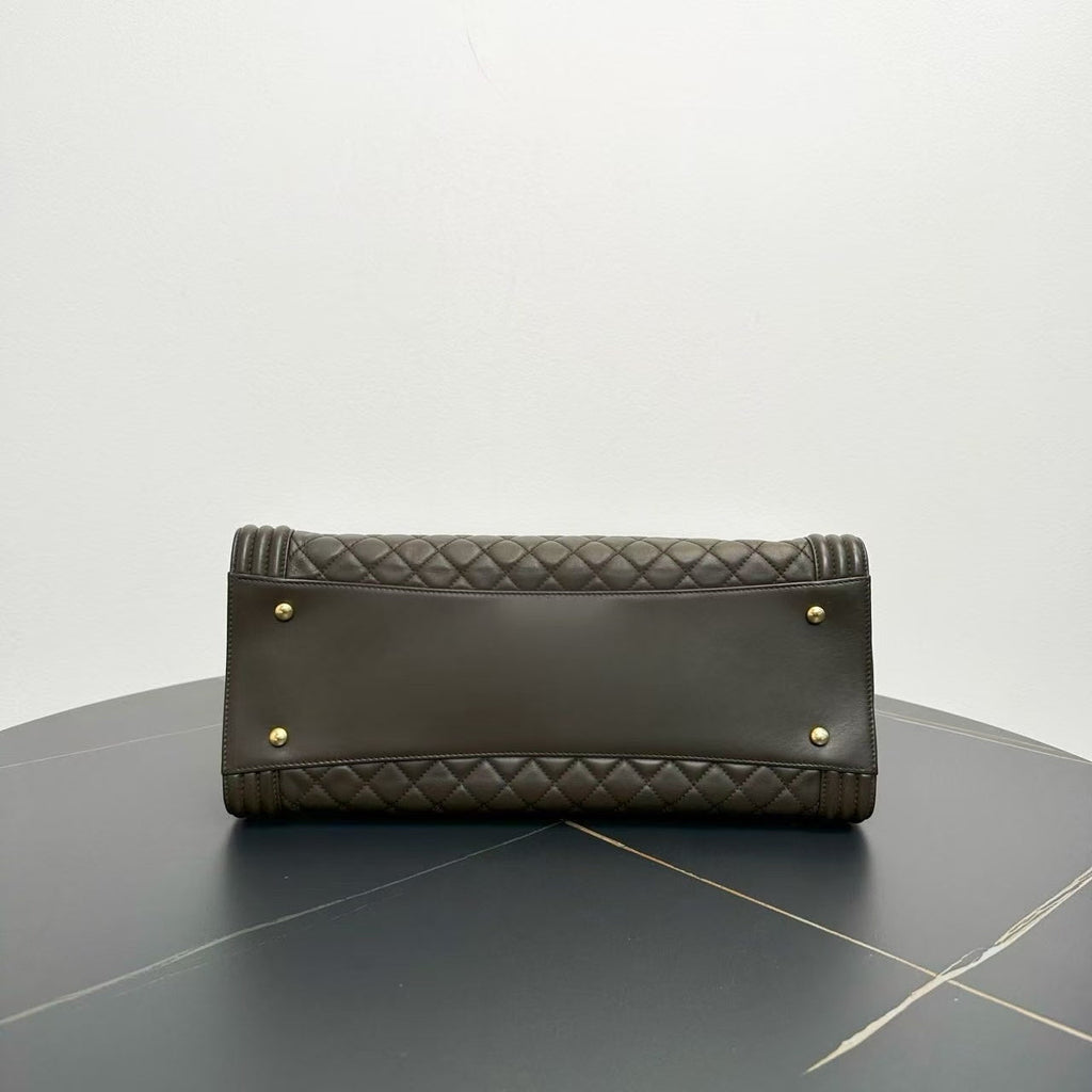 Chanel LeBoy Tote Bag in Black Leather - Preloved Chanel Designer Tote