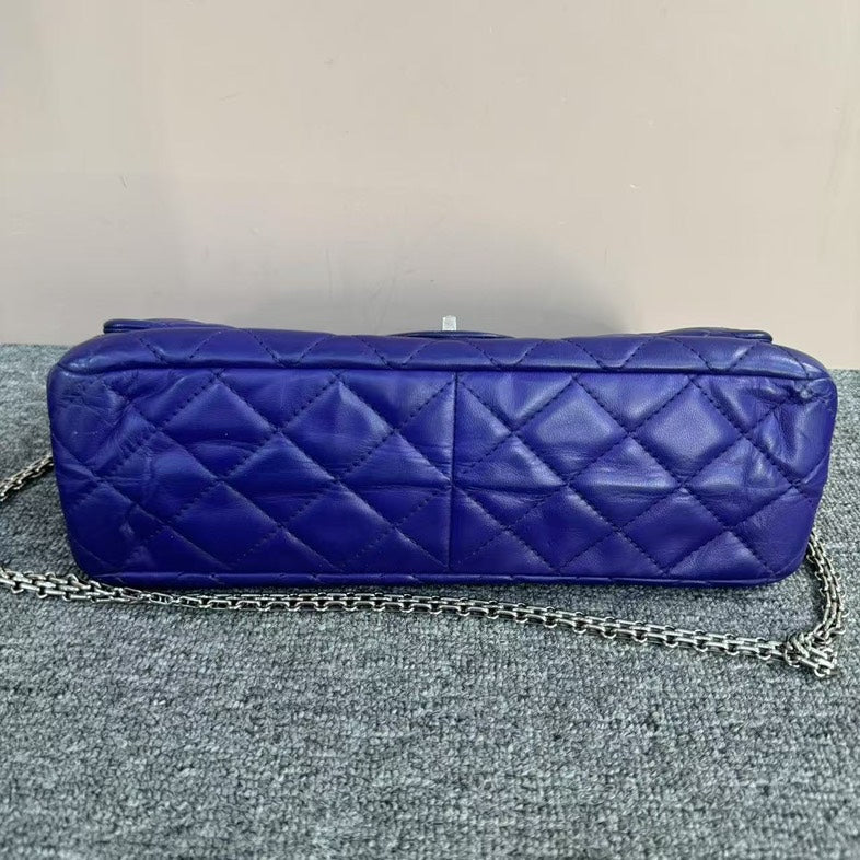 Preloved Chanel 2.55 Shoulder Bag Purple Quilted Leather