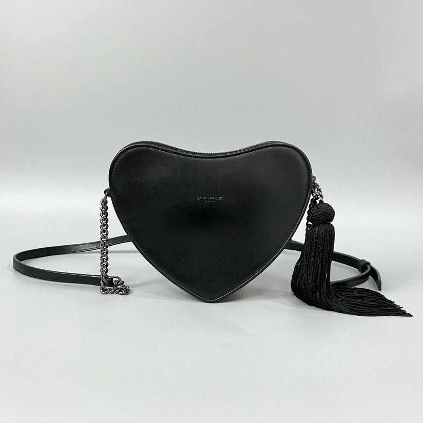 Preloved YSL Heart Bag Black 20x16x5cm XJ10929