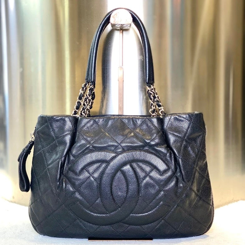 Preloved Chanel GST Black Quilted Leather Tote Bag 2315