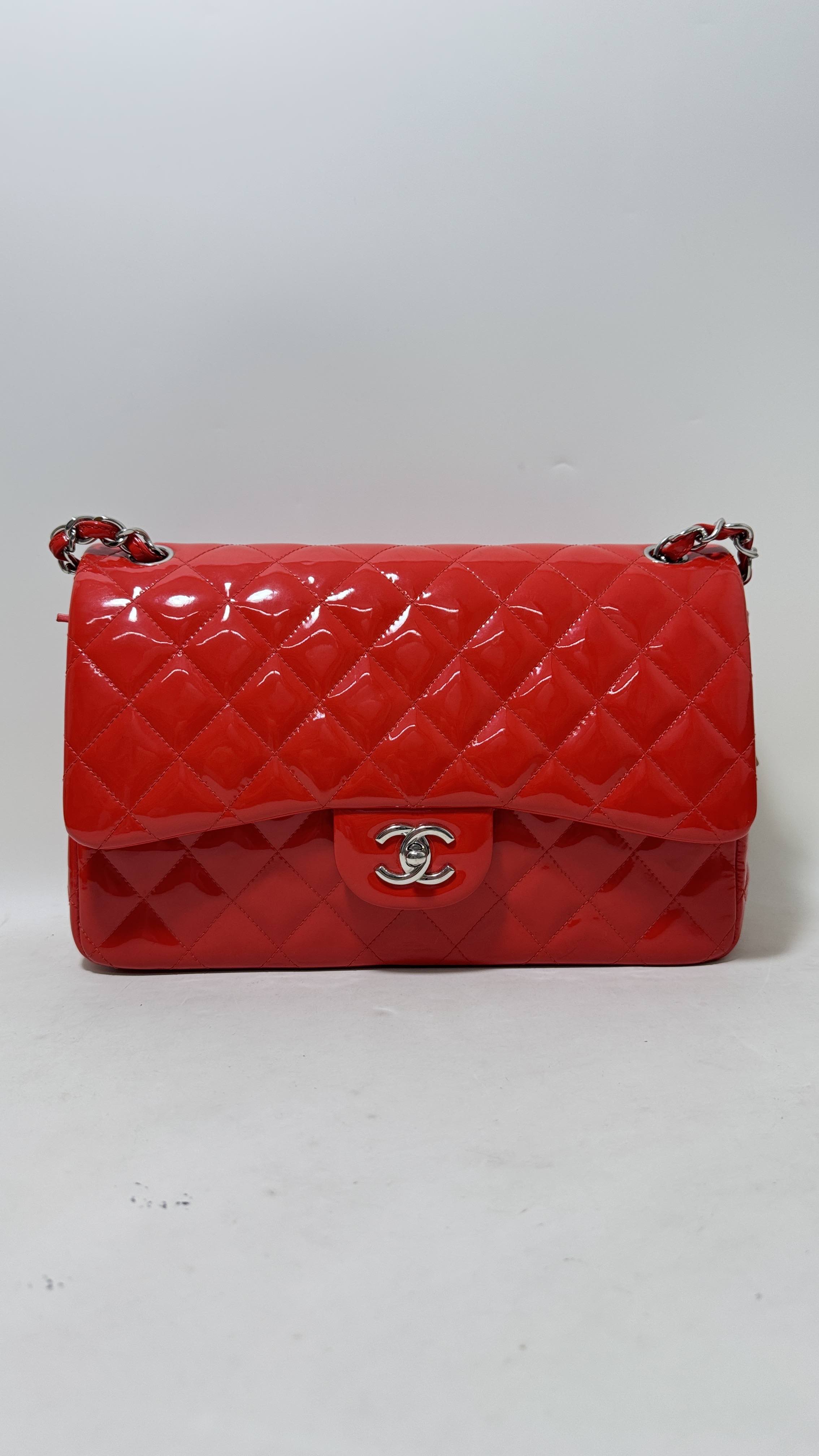 Preloved Chanel Flap Patent Leather Bag in Red - Shoulder Bag
