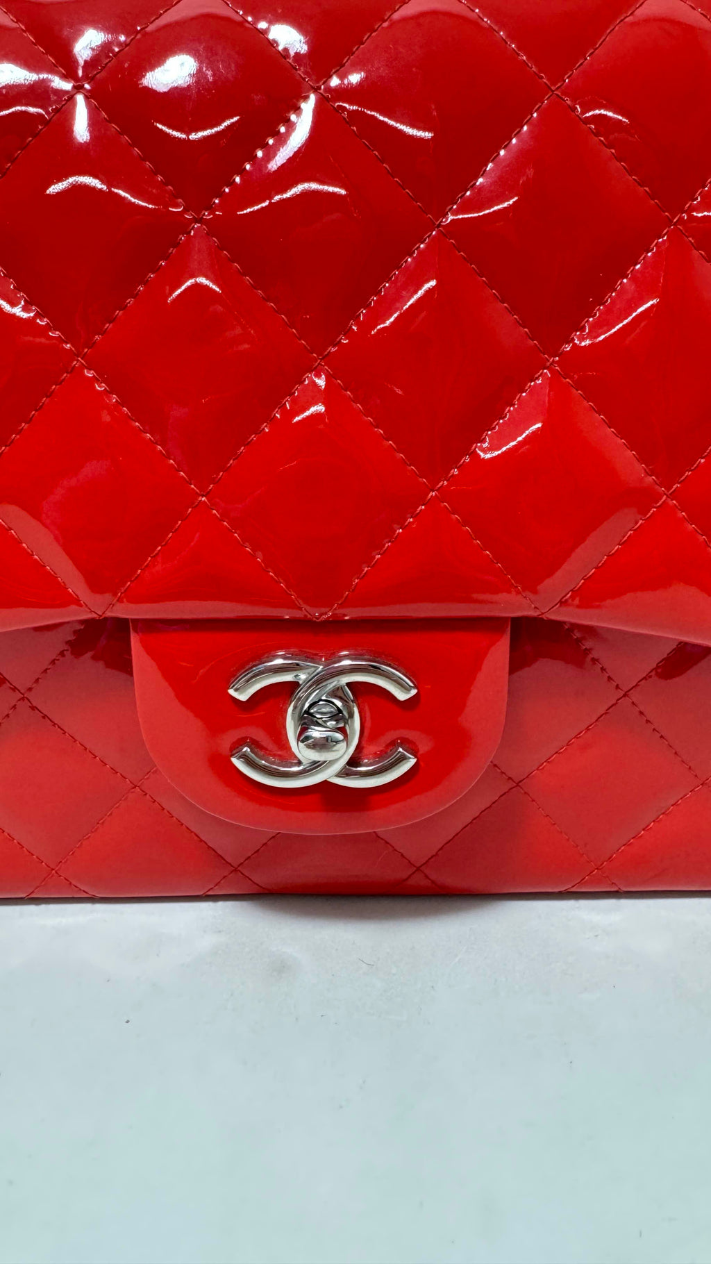 Preloved Chanel Flap Patent Leather Bag in Red - Shoulder Bag