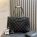 Chanel Quilted Black Leather Tote Bag 2012