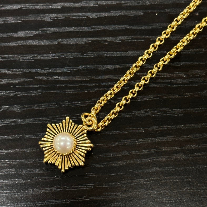 Chanel Sun Pendant Gold Necklace