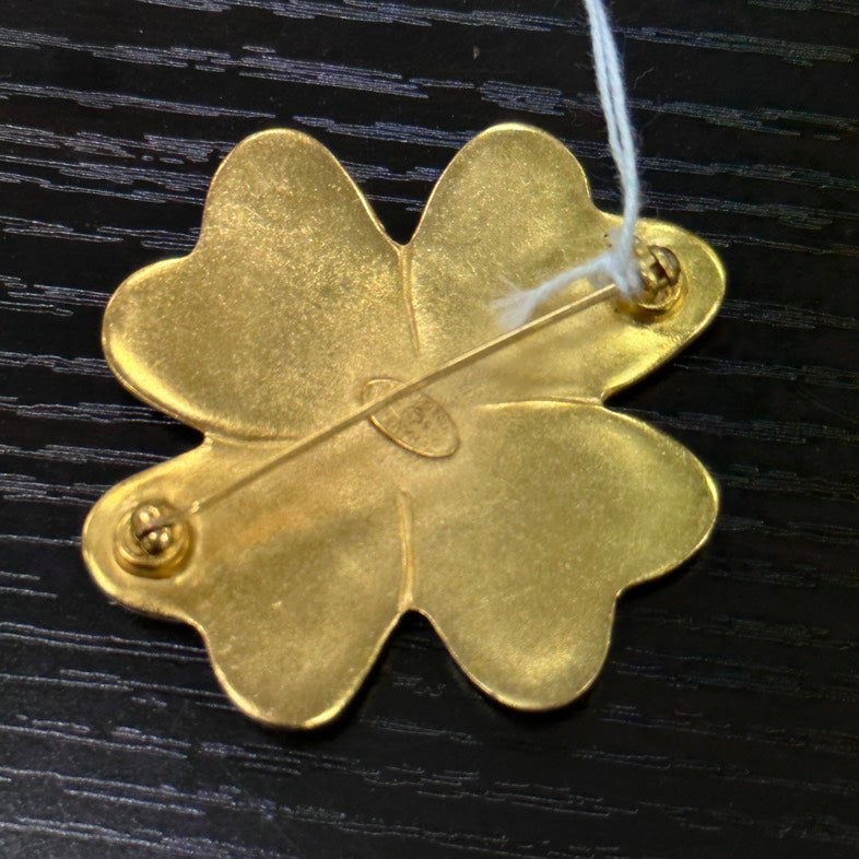 Pre-loved Chanel Camellia Brooch Gold Brooches