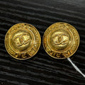 Pre-loved CHANEL Gold Round Clip On Earrings