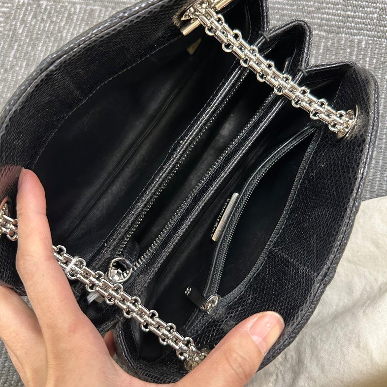 Pre-loved Chanel 2.55 Black Quilted Lambskin Chain Shoulder Bag
