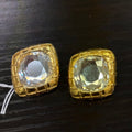 Chanel Vintage Gold Clear Crystal Ear Clips Earrings