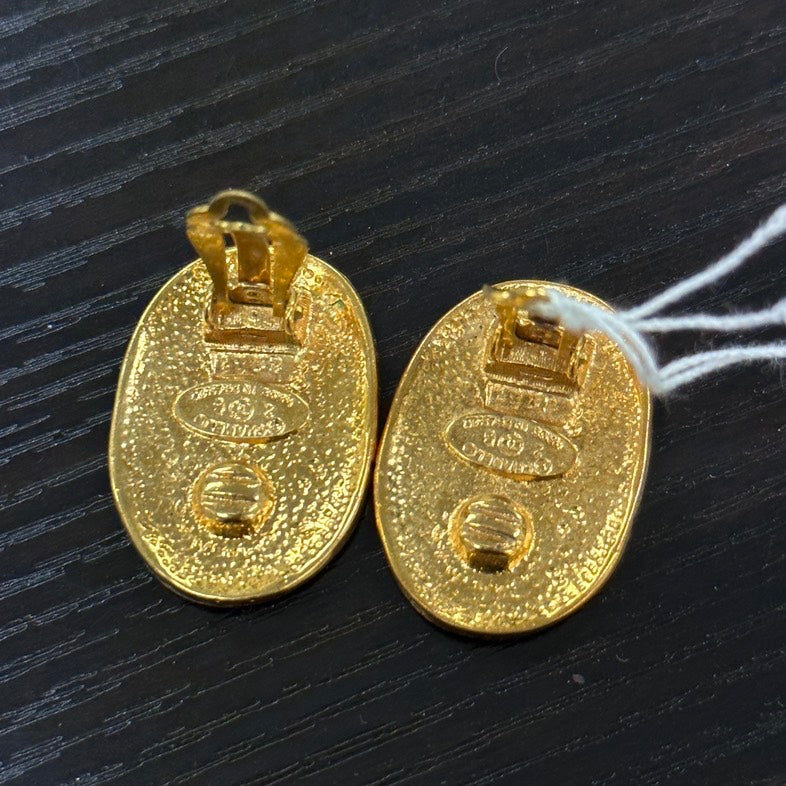 Chanel Pre-loved Gold Medallion Earrings