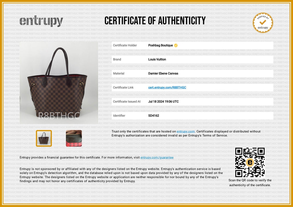 Louis Vuitto Neverfull MM Damier Ebene Canvas Bag